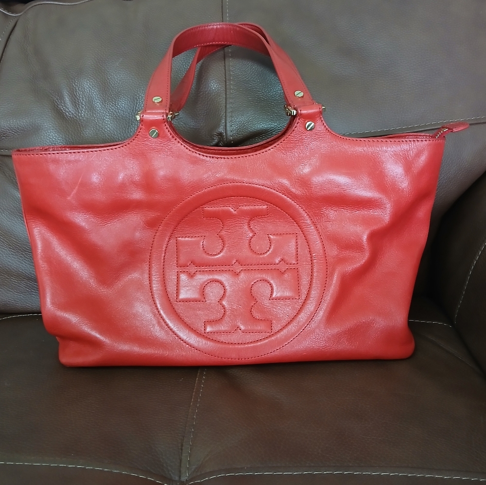 Tory Burch Bombe Leather Top Handle Tote